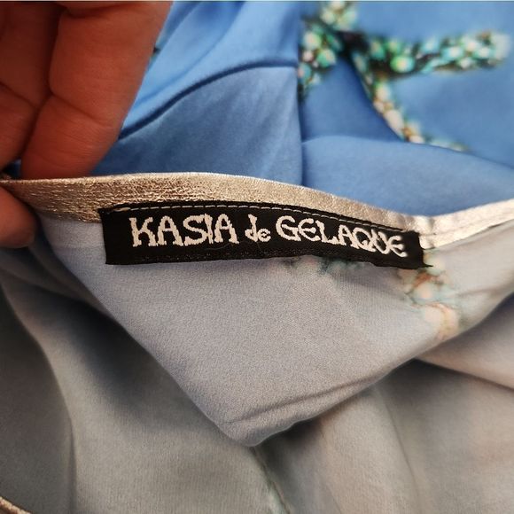 Kasia de Gelaque Custom Starfish Silk Beaded Halter Dress Small - Picture 9 of 9